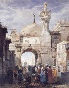 Adrien Dauzats Mosque of Al Azhar in Cairo oil painting artist